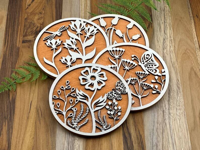 Crafting Elegance: Mastering the Art of Laser Engraving Wooden Coasters ...